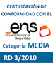 Imagen del certificado de conformidad con el ENS Nivel Medio